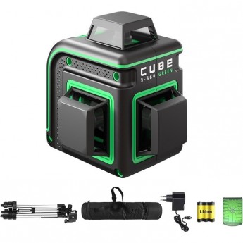 Построитель лазерных плоскостей (лазерный уровень) ADA Cube 3-360 GREEN Professional Edition