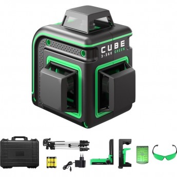 Построитель лазерных плоскостей (лазерный уровень) ADA Cube 3-360 GREEN Ultimate Edition